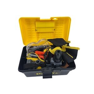 Stanley Jr Kids Toy Toolbox with Tools drill saw tool belt goggles wrench bolts